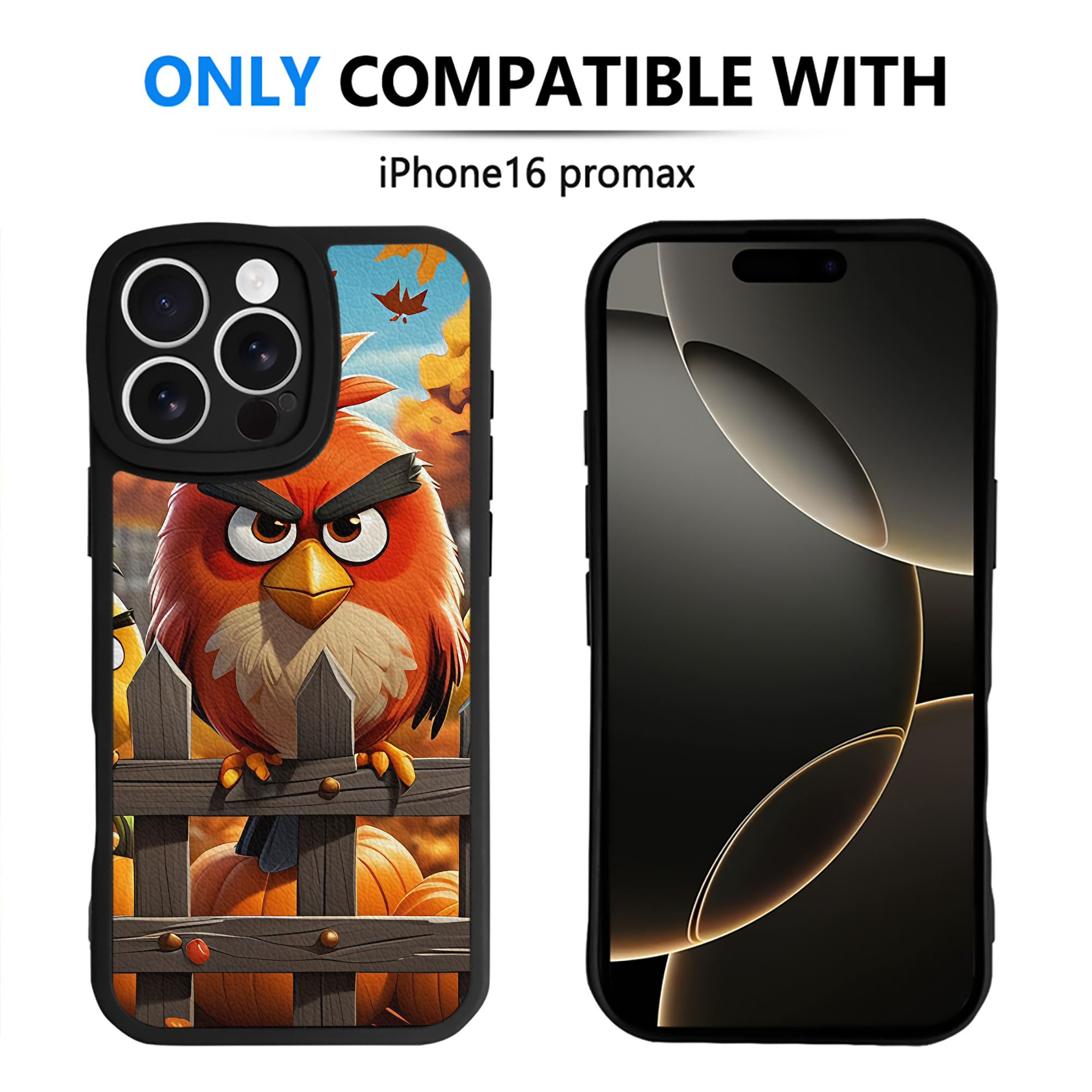 （画像用） Angry Birds アングリーバード 【iPhone 16シリーズ対応】シリコンスマホケース（レザー調） 材質：シリコン